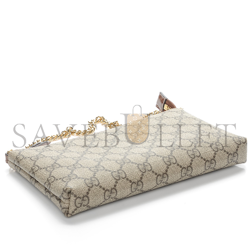 GUCCI GG SUPREME MONOGRAM WRIST WALLET BROWN 779791 (22.5*13*2.5cm)